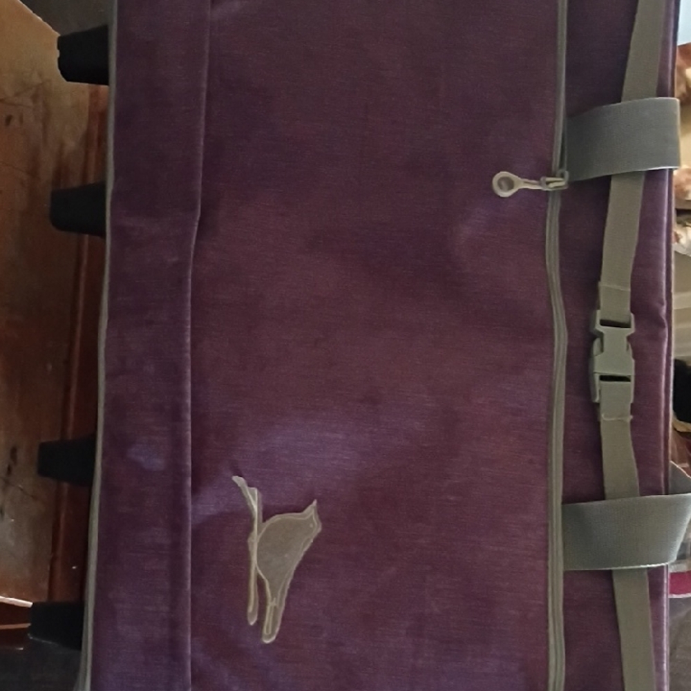 Men's Plum Travel Duffel Bag with Neutral Trim